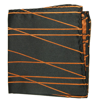 Black and Orange Silk Pocket Square Paul Malone Pocket Square - Paul Malone.com