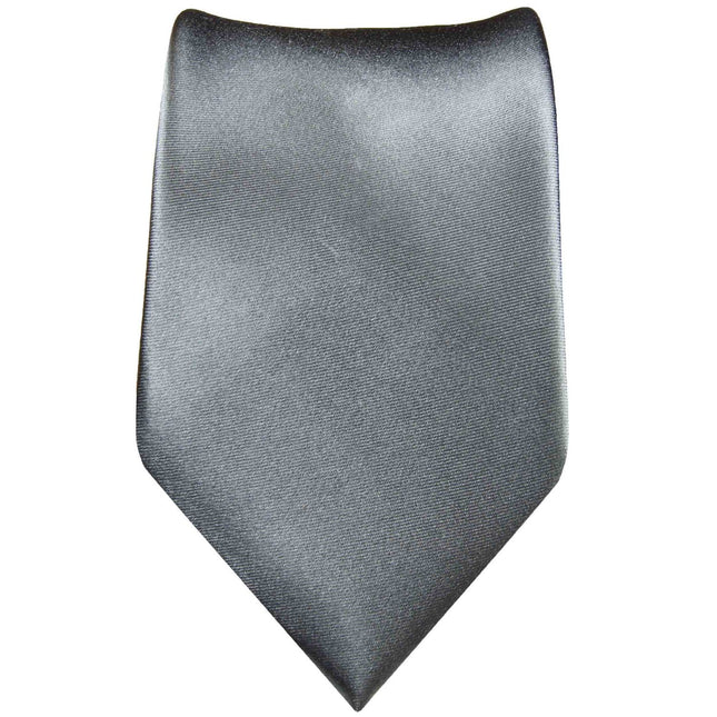 Solid Grey Silk Tie and Pocket Square Paul Malone Ties - Paul Malone.com