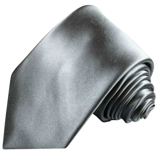 Solid Grey Silk Tie and Pocket Square Paul Malone Ties - Paul Malone.com