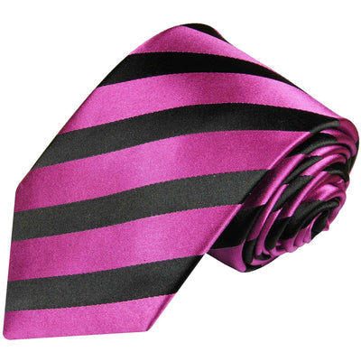 Hot Pink and Black Silk Tie and Pocket Square Paul Malone Ties - Paul Malone.com