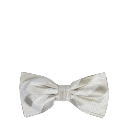 Silver and White Striped Silk Bow Tie Paul Malone Bow Ties - Paul Malone.com