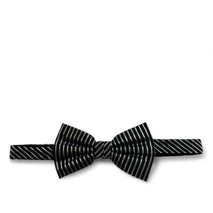 Black and Silver Striped Silk Bow Tie Paul Malone Bow Ties - Paul Malone.com