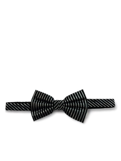 Black and Silver Striped Silk Bow Tie Paul Malone Bow Ties - Paul Malone.com