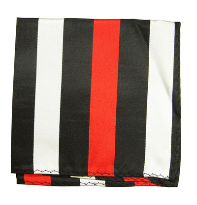 Red, Black and Silver Striped Silk Pocket Square Paul Malone Pocket Square - Paul Malone.com