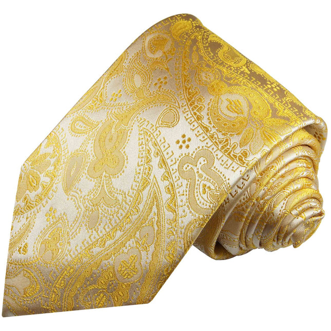 Golden Glow Paisley Mulberry Silk Necktie Paul Malone Ties - Paul Malone.com