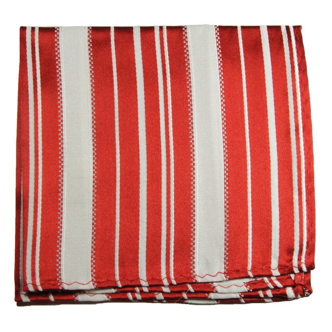 Red and White Striped Silk Pocket Square Paul Malone Pocket Square - Paul Malone.com