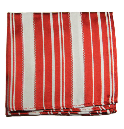 Red and White Striped Silk Pocket Square Paul Malone Pocket Square - Paul Malone.com