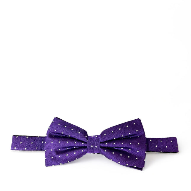 Purple and White Silk Bow Tie Set Paul Malone Bow Ties - Paul Malone.com