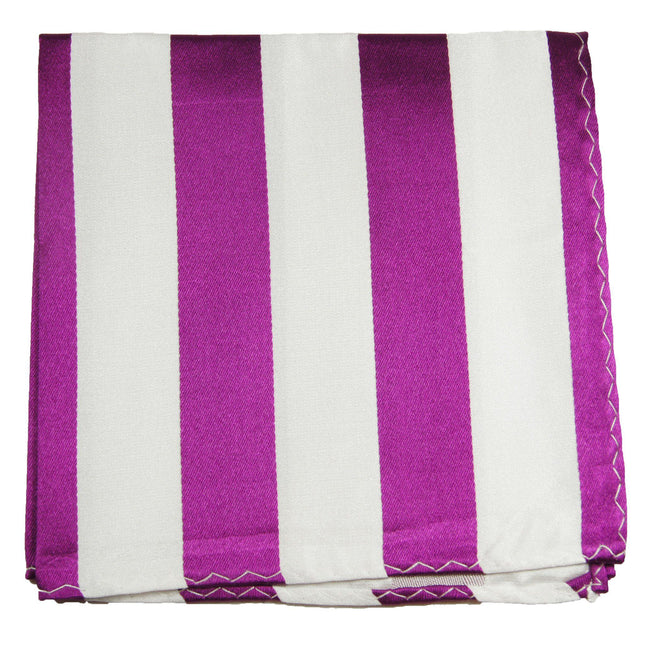 Purple and White Striped Silk Pocket Square Paul Malone Pocket Square - Paul Malone.com