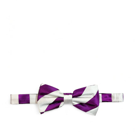 Purple and White Striped Silk Bow Tie Set Paul Malone Bow Ties - Paul Malone.com