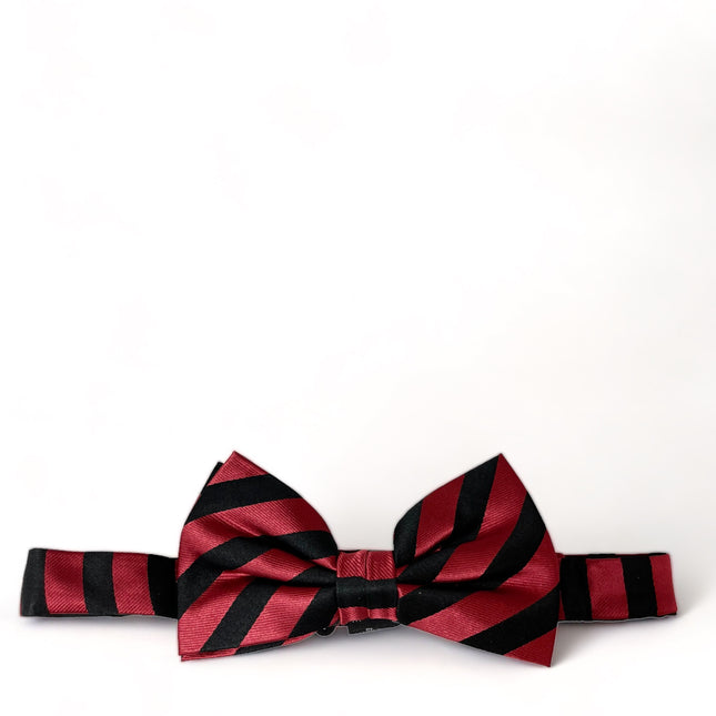 Red and Black Striped Silk Bow Tie Paul Malone Bow Ties - Paul Malone.com