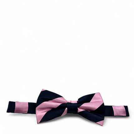 Pink and Navy Striped Silk Bow Tie Paul Malone Bow Ties - Paul Malone.com