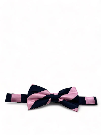 Pink and Navy Striped Silk Bow Tie Set Paul Malone Bow Ties - Paul Malone.com