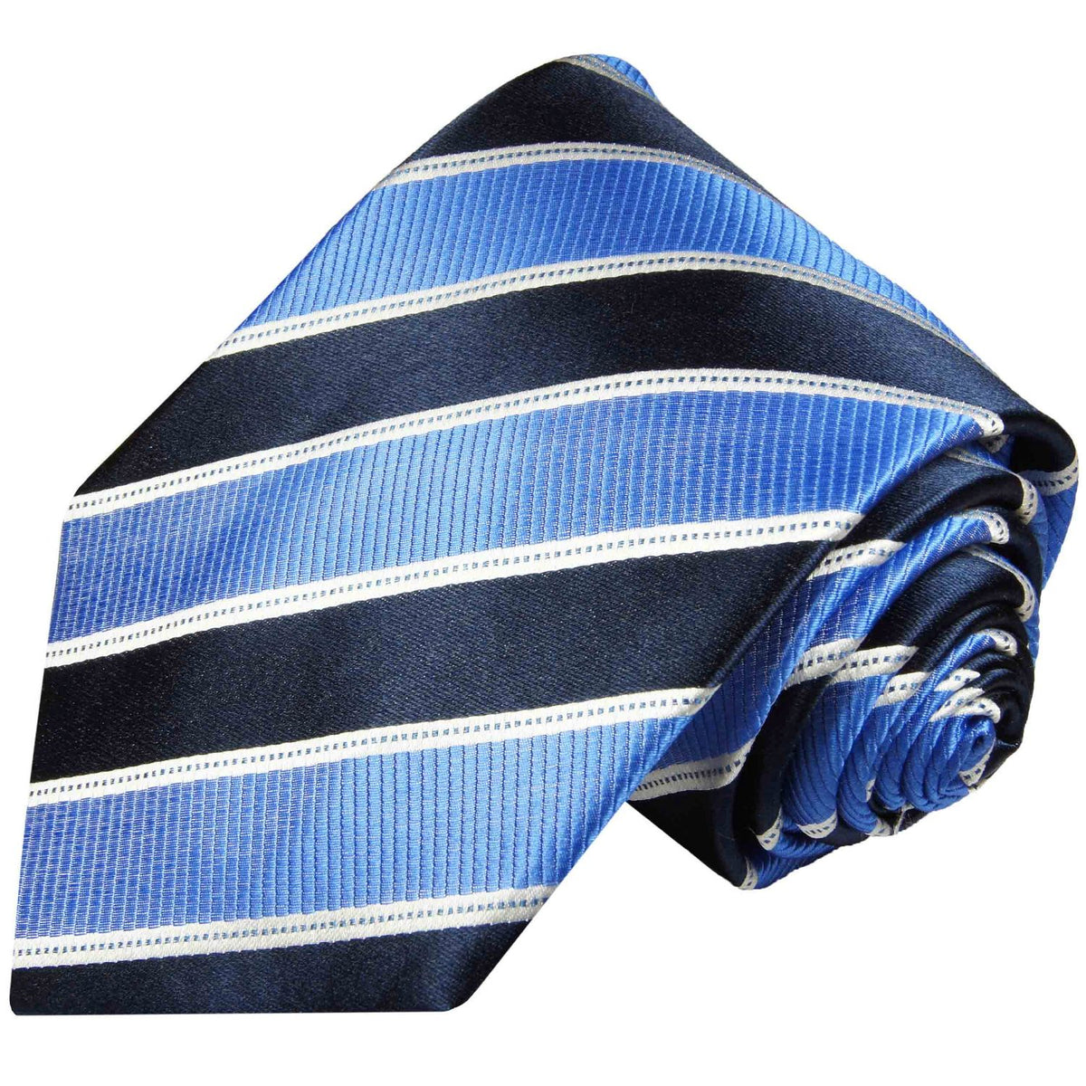Blue, Navy and White Silk Necktie | Paul Malone