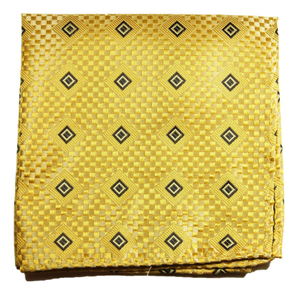 Gold and Black Patterned Silk Pocket Square Paul Malone Pocket Square - Paul Malone.com