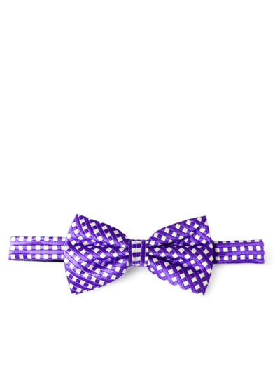 Purple Checkered Silk Bow Tie and Pocket Square Paul Malone Bow Ties - Paul Malone.com