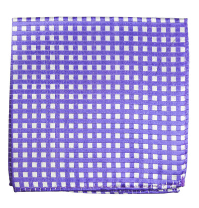 Dahlia Purple Checkered Silk Pocket Square Paul Malone Pocket Square - Paul Malone.com