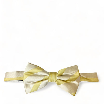 Gold Striped Silk Bow Tie Paul Malone Bow Ties - Paul Malone.com