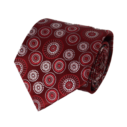 Fire Red Patterned Necktie and Pocket Square Milani Ties - Paul Malone.com