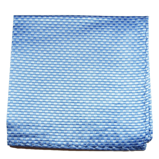 Solid Blue Checkered Silk Pocket Square Paul Malone Pocket Square - Paul Malone.com