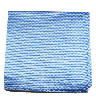 Solid Blue Checkered Silk Pocket Square Paul Malone Pocket Square - Paul Malone.com