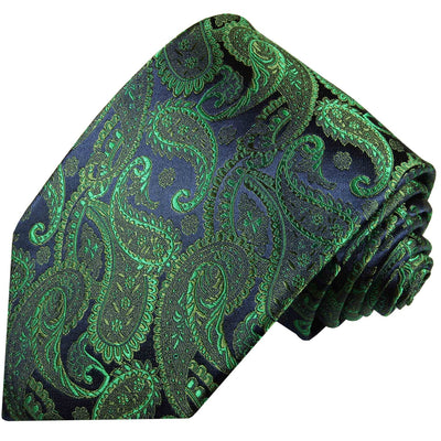 Emerald and Navy Paisley Men's Necktie Set by Paul Malone Paul Malone Ties - Paul Malone.com