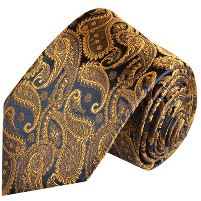 Bronze and Navy Silk Necktie Set by Paul Malone Paul Malone Ties - Paul Malone.com