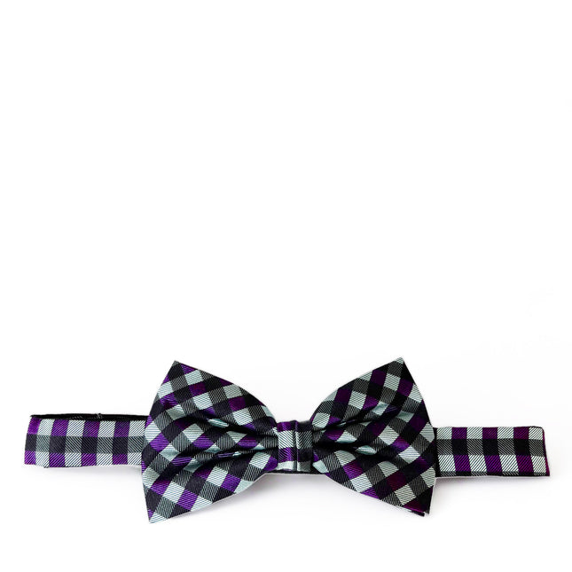 Dragonfly and Purple Plaid Silk Bow Tie Paul Malone Bow Ties - Paul Malone.com