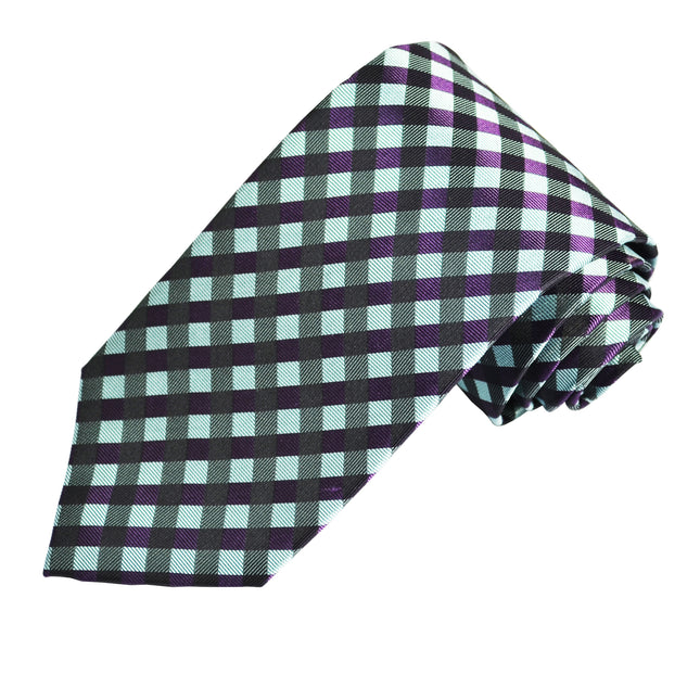 Turquoise and Purple Silk Tie and Accessories Paul Malone Ties - Paul Malone.com