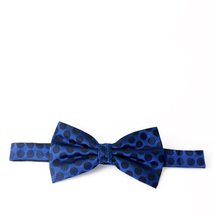 Royal Blue and Black Polka Dot Silk Bow Tie Paul Malone Bow Ties - Paul Malone.com