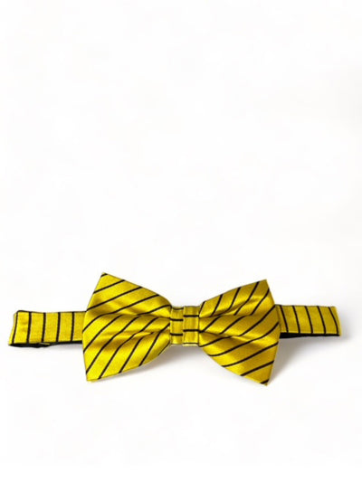 Yellow and Black Striped Silk Bow Tie Paul Malone Bow Ties - Paul Malone.com