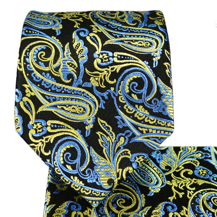 Blue, Yellow and Black Silk Tie Set by Paul Malone Paul Malone Ties - Paul Malone.com
