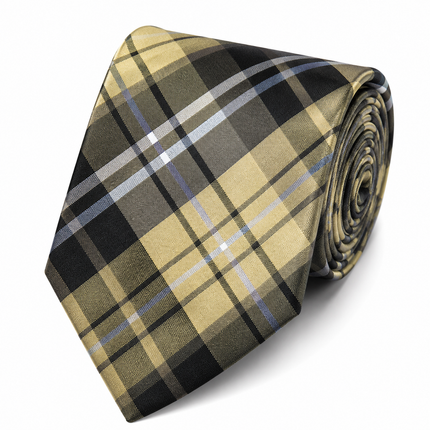 Brown Plaid Silk Tie and Accessories Paul Malone Ties - Paul Malone.com