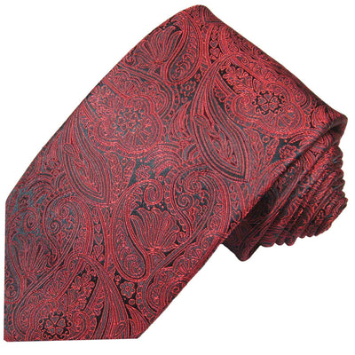 Burgundy and Black Silk Necktie by Paul Malone Paul Malone Ties - Paul Malone.com