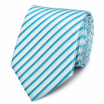 Vivid Blue Striped Silk Necktie Paul Malone Ties - Paul Malone.com