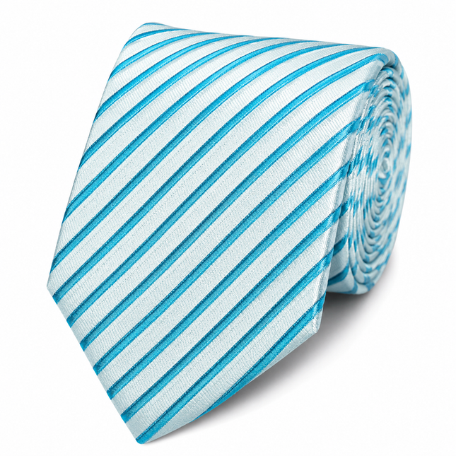 Vivid Blue Striped Silk Necktie Paul Malone Ties - Paul Malone.com