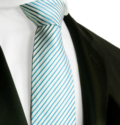 Vivid Blue Striped Silk Necktie Paul Malone Ties - Paul Malone.com