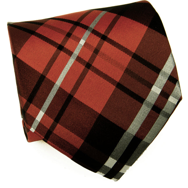 True Red Plaid Silk Tie, Pocket Square and Cufflinks Paul Malone Ties - Paul Malone.com