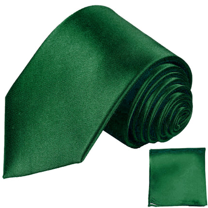 Solid Forest Green Silk Tie Set by Paul Malone Paul Malone Ties - Paul Malone.com