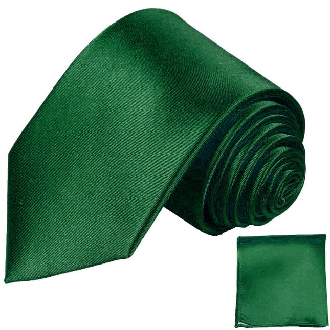 Solid Forest Green Silk Tie Set by Paul Malone Paul Malone Ties - Paul Malone.com