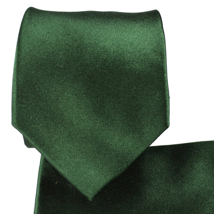 Solid Forest Green Silk Tie Set by Paul Malone Paul Malone Ties - Paul Malone.com