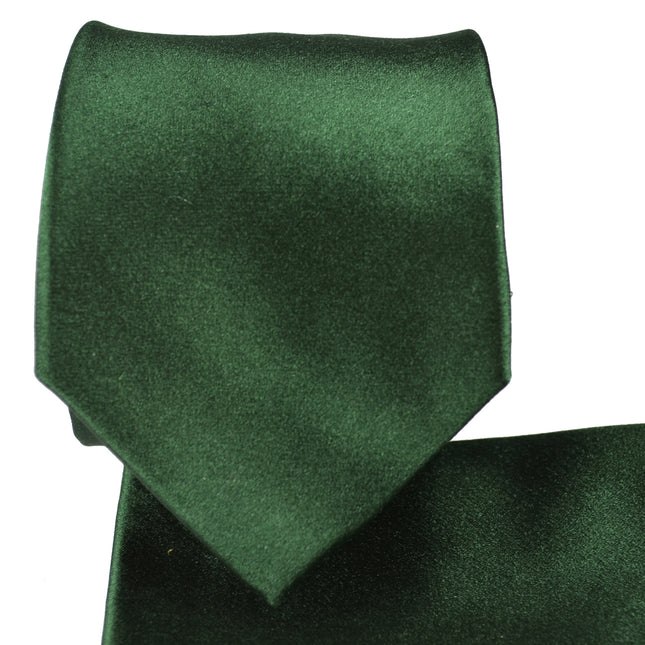 Solid Forest Green Silk Tie Set by Paul Malone Paul Malone Ties - Paul Malone.com