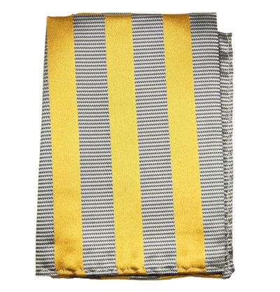 Gold and Silver Striped Silk Pocket Square Paul Malone Pocket Square - Paul Malone.com