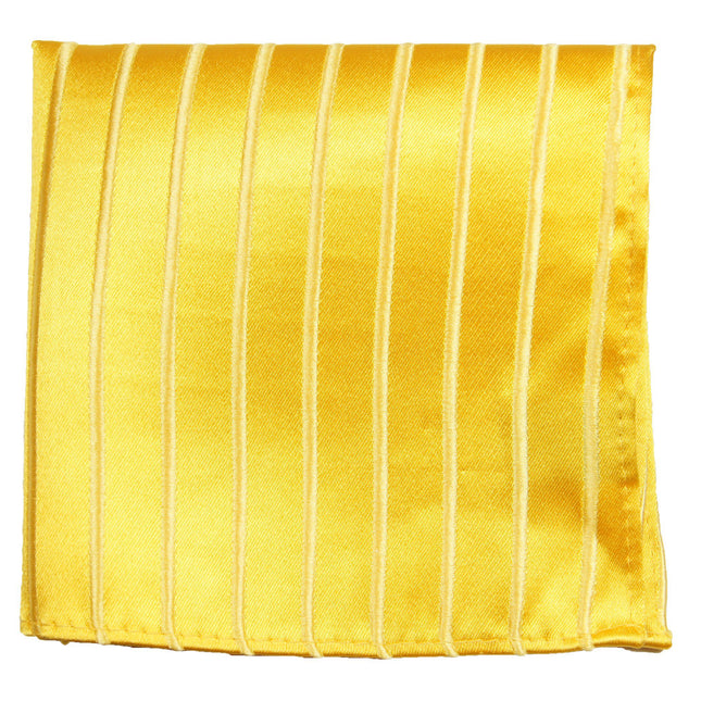 Solid Gold Striped Silk Pocket Square Paul Malone Pocket Square - Paul Malone.com