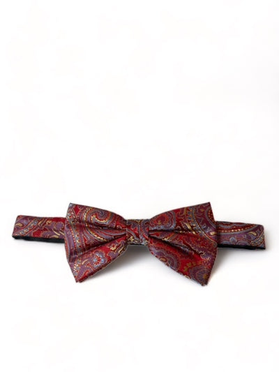 Red and Yellow Paisley Silk Bow Tie Paul Malone Bow Ties - Paul Malone.com