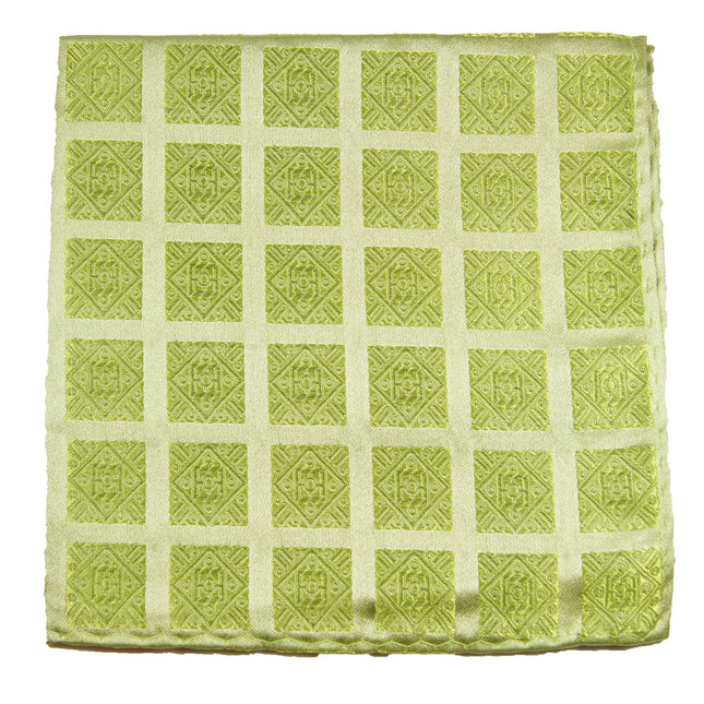 Green Checkered Silk Pocket Square Paul Malone Pocket Square - Paul Malone.com