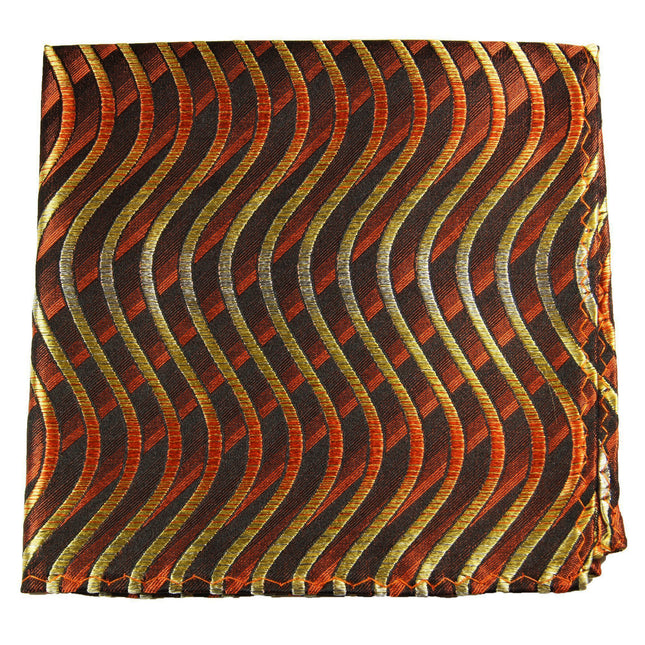 Brown and Gold Silk Pocket Square Paul Malone Pocket Square - Paul Malone.com