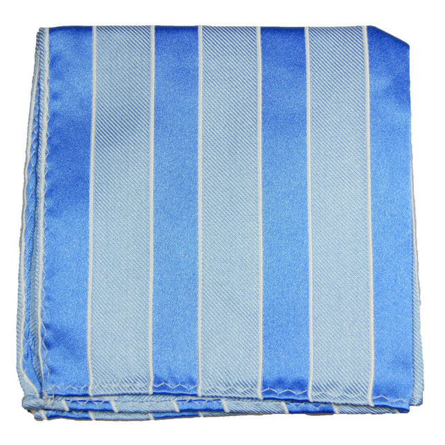 Blue Striped Silk Pocket Square Paul Malone Pocket Square - Paul Malone.com