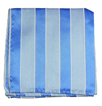 Blue Striped Silk Pocket Square Paul Malone Pocket Square - Paul Malone.com