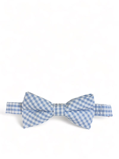 Blue Gingham Cotton Bow Tie by Paul Malone Paul Malone Bow Ties - Paul Malone.com